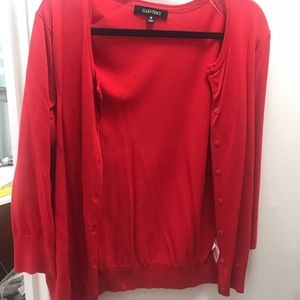 Ellen Tracy Red Cardigan